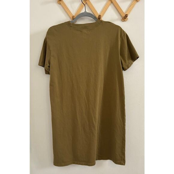 Madewell Dress Women's Small T-Shirt Mini Crew Neck Olive Green Short Sleeve - Picture 6 of 6